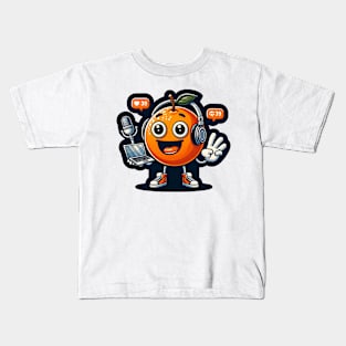 podcaster orange Kids T-Shirt